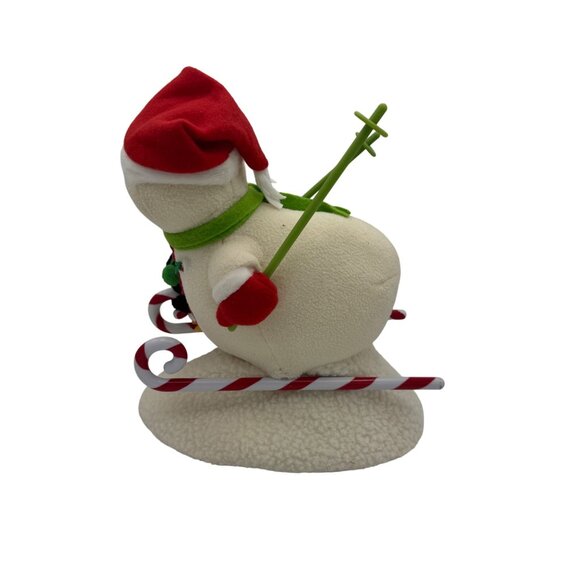 Hallmark Holiday 2012 Snowman Plush Figurine With Penguin & Candy Cane Skiing - Picture 3 of 4